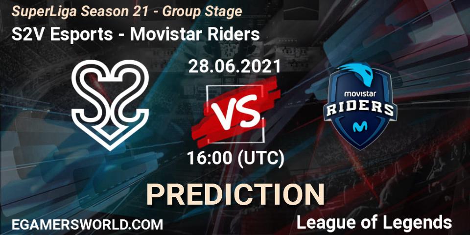 S2V Esports - Movistar Riders: ennuste. 28.06.2021 at 16:00, LoL, SuperLiga Season 21 - Group Stage 