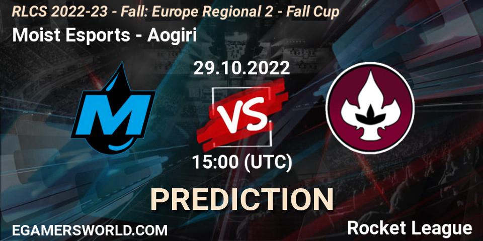 Moist Esports - Aogiri: ennuste. 29.10.2022 at 15:00, Rocket League, RLCS 2022-23 - Fall: Europe Regional 2 - Fall Cup