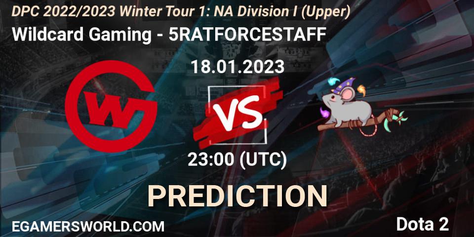 Wildcard Gaming - 5RATFORCESTAFF: ennuste. 18.01.23, Dota 2, DPC 2022/2023 Winter Tour 1: NA Division I (Upper)