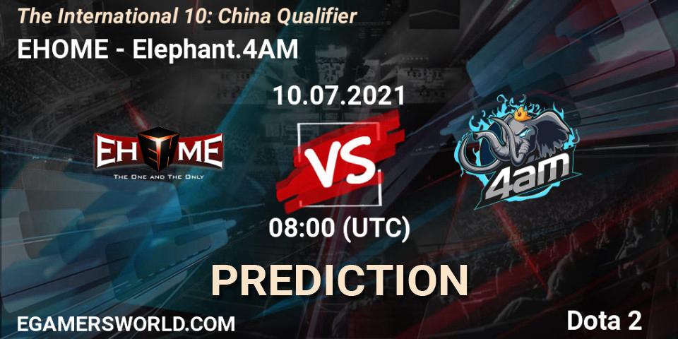 EHOME - Elephant.4AM: ennuste. 10.07.2021 at 07:31, Dota 2, The International 10: China Qualifier