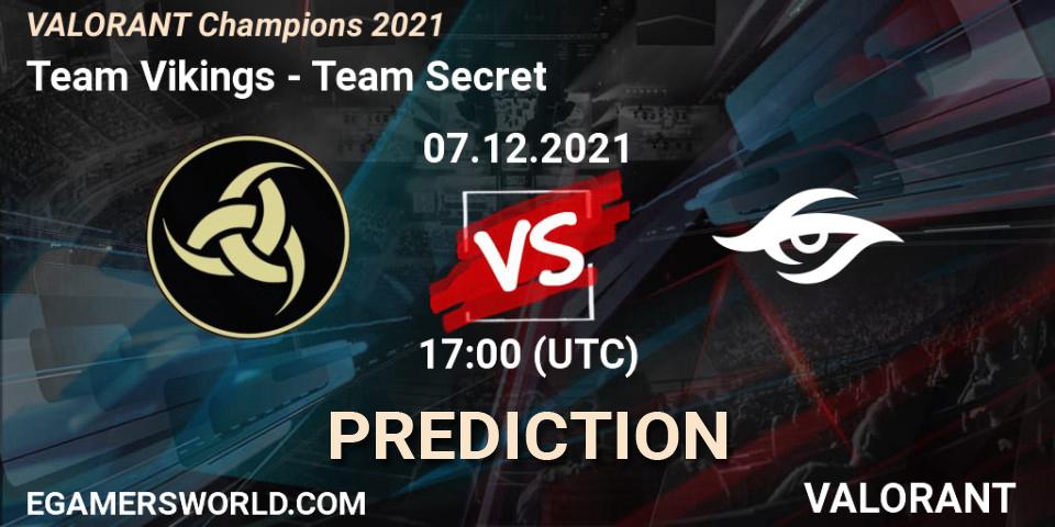 Team Vikings - Team Secret: ennuste. 07.12.2021 at 18:30, VALORANT, VALORANT Champions 2021