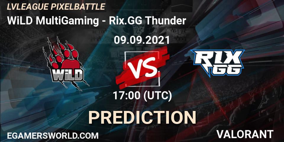 WiLD MultiGaming - Rix.GG Thunder: ennuste. 09.09.2021 at 17:00, VALORANT, LVLEAGUE PIXELBATTLE