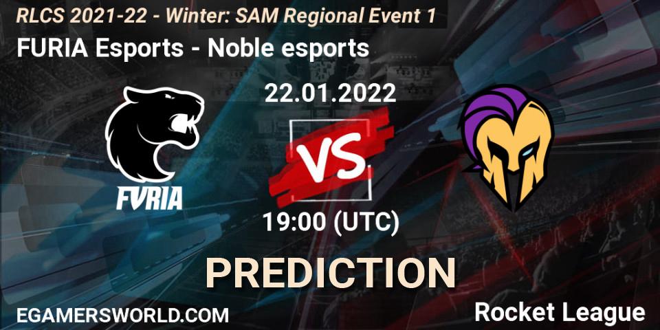 FURIA Esports - Noble esports: ennuste. 22.01.2022 at 19:00, Rocket League, RLCS 2021-22 - Winter: SAM Regional Event 1