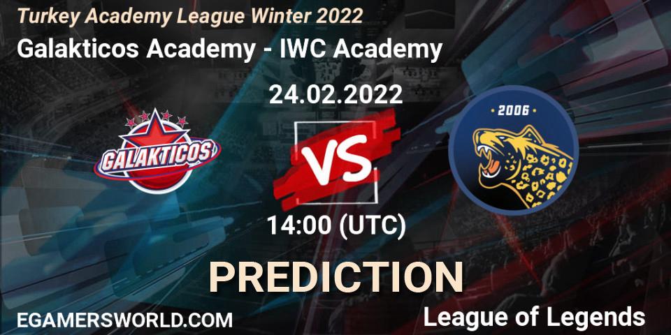 Galakticos Academy - IWC Academy: ennuste. 24.02.2022 at 14:00, LoL, Turkey Academy League Winter 2022