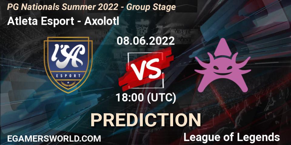 Atleta Esport - Axolotl: ennuste. 08.06.2022 at 18:00, LoL, PG Nationals Summer 2022 - Group Stage