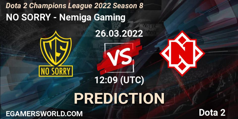 NO SORRY - Nemiga Gaming: ennuste. 26.03.2022 at 12:09, Dota 2, Dota 2 Champions League 2022 Season 8