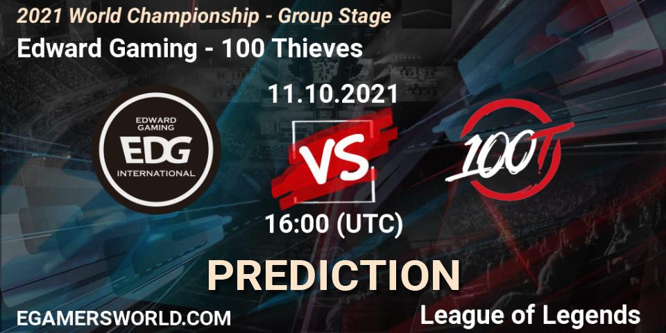 Edward Gaming - 100 Thieves: ennuste. 11.10.2021 at 16:00, LoL, 2021 World Championship - Group Stage
