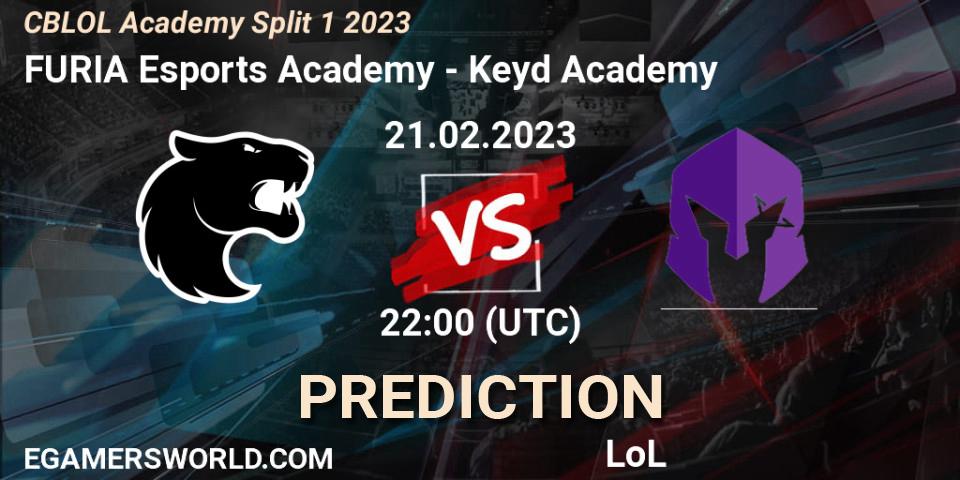 FURIA Esports Academy - Keyd Academy: ennuste. 21.02.2023 at 22:00, LoL, CBLOL Academy Split 1 2023