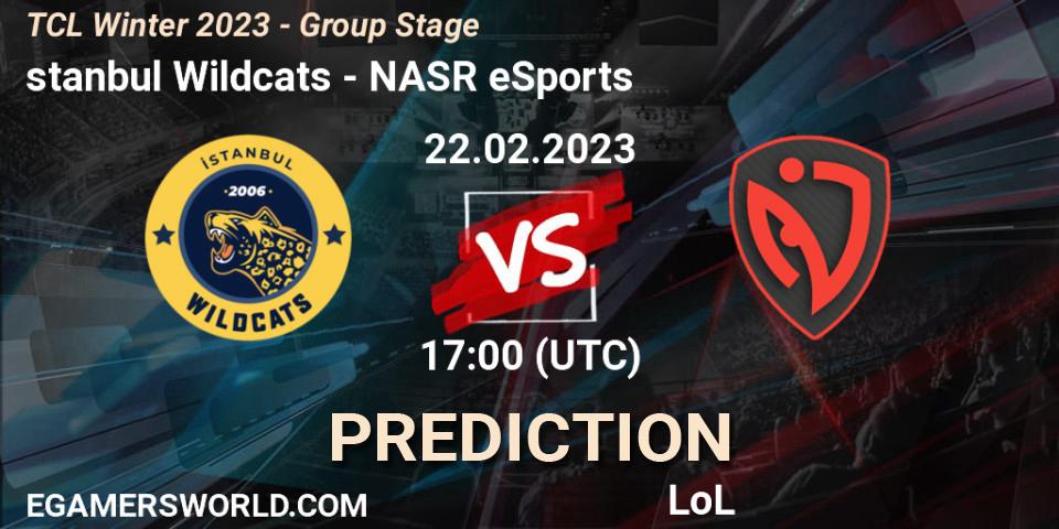 İstanbul Wildcats - NASR eSports: ennuste. 09.03.2023 at 17:00, LoL, TCL Winter 2023 - Group Stage