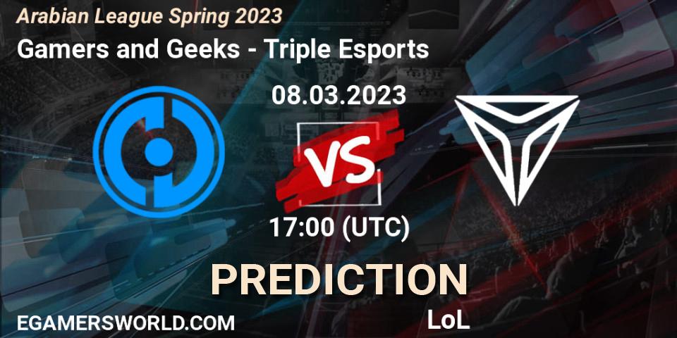 Gamers and Geeks - Triple Esports: ennuste. 15.02.23, LoL, Arabian League Spring 2023