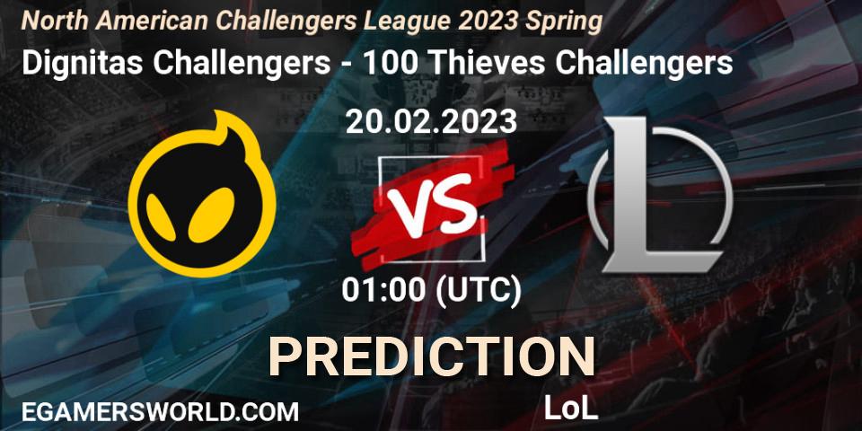 Dignitas Challengers - 100 Thieves Challengers: ennuste. 20.02.23, LoL, NACL 2023 Spring - Group Stage