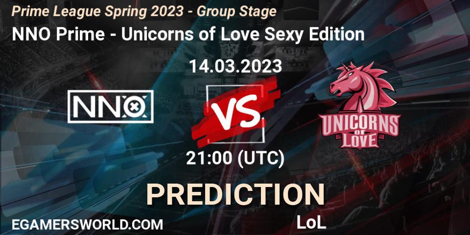 NNO Prime - Unicorns of Love Sexy Edition: ennuste. 14.03.23, LoL, Prime League Spring 2023 - Group Stage