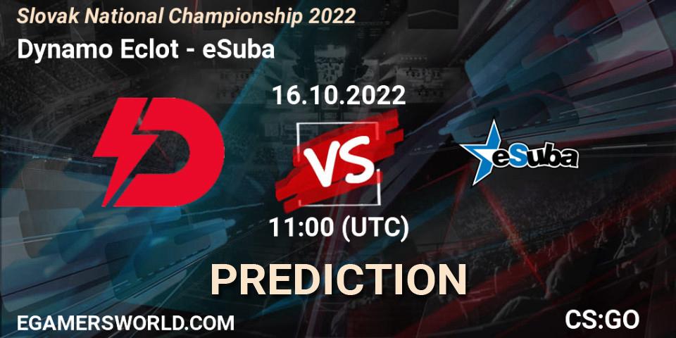 Dynamo Eclot - eSuba: ennuste. 16.10.2022 at 11:00, Counter-Strike (CS2), Slovak National Championship 2022