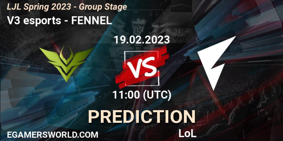 V3 esports - FENNEL: ennuste. 19.02.2023 at 11:00, LoL, LJL Spring 2023 - Group Stage