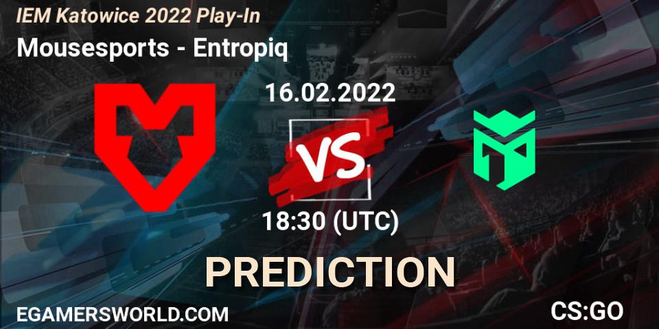 Mousesports - Entropiq: ennuste. 16.02.2022 at 19:05, Counter-Strike (CS2), IEM Katowice 2022 Play-In