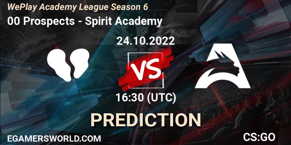 00 Prospects - Spirit Academy: ennuste. 24.10.22, CS2 (CS:GO), WePlay Academy League Season 6