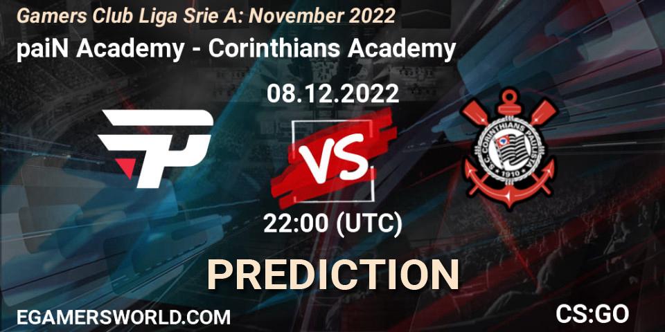 paiN Academy - Corinthians Academy: ennuste. 08.12.22, CS2 (CS:GO), Gamers Club Liga Série A: November 2022