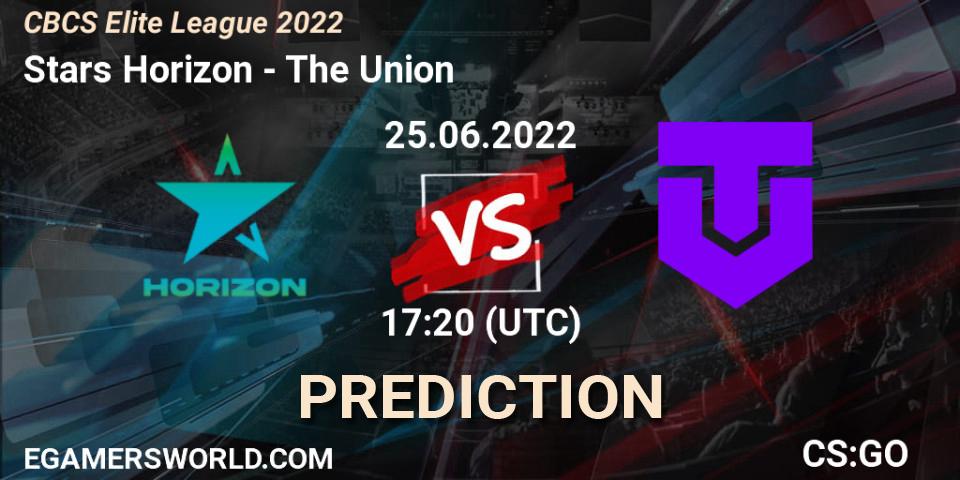 Stars Horizon - The Union: ennuste. 25.06.2022 at 17:20, Counter-Strike (CS2), CBCS Elite League 2022