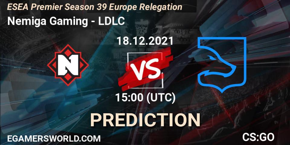 Nemiga Gaming - LDLC: ennuste. 18.12.2021 at 15:00, Counter-Strike (CS2), ESEA Premier Season 39 Europe Relegation