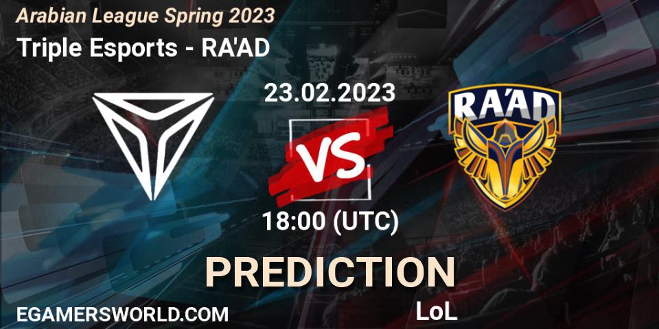 Triple Esports - RA'AD: ennuste. 03.02.23, LoL, Arabian League Spring 2023