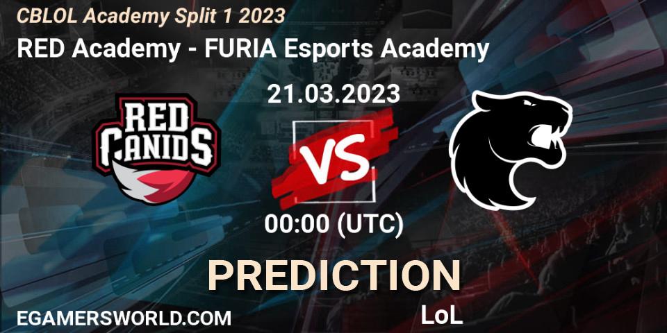 RED Academy - FURIA Esports Academy: ennuste. 21.03.2023 at 00:00, LoL, CBLOL Academy Split 1 2023