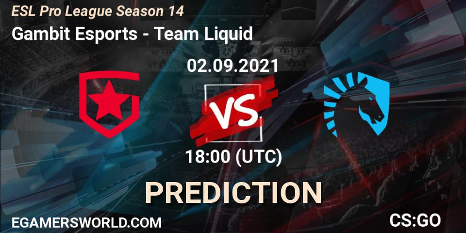 Gambit Esports - Team Liquid: ennuste. 02.09.21, CS2 (CS:GO), ESL Pro League Season 14