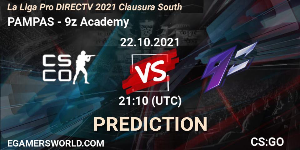 PAMPAS - 9z Academy: ennuste. 22.10.2021 at 21:10, Counter-Strike (CS2), La Liga Season 4: Sur Pro Division - Clausura