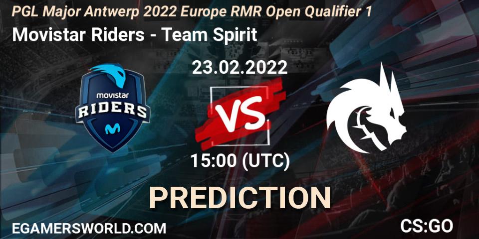 Movistar Riders - Team Spirit: ennuste. 23.02.2022 at 15:00, Counter-Strike (CS2), PGL Major Antwerp 2022 Europe RMR Open Qualifier 1