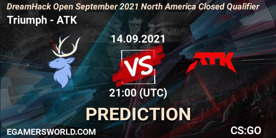 Triumph - ATK: ennuste. 14.09.2021 at 21:00, Counter-Strike (CS2), DreamHack Open September 2021 North America Closed Qualifier