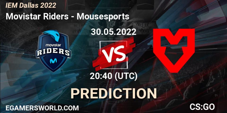 Movistar Riders - Mousesports: ennuste. 30.05.2022 at 21:10, Counter-Strike (CS2), IEM Dallas 2022