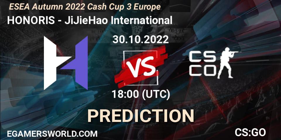 HONORIS - JiJieHao International: ennuste. 30.10.2022 at 18:00, Counter-Strike (CS2), ESEA Autumn 2022 Cash Cup 3 Europe