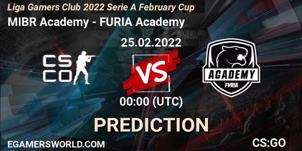 MIBR Academy - FURIA Academy: ennuste. 25.02.2022 at 00:30, Counter-Strike (CS2), Liga Gamers Club 2022 Serie A February Cup