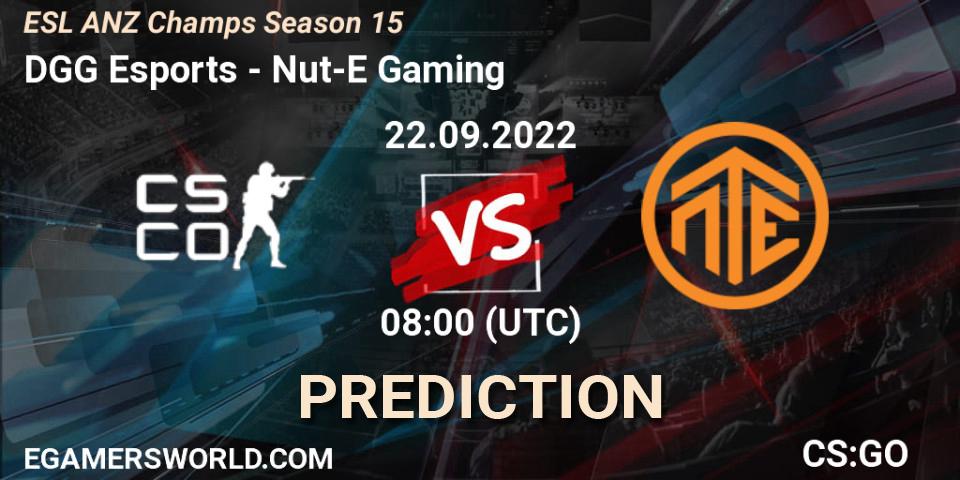 DGG Esports - Nut-E Gaming: ennuste. 22.09.2022 at 08:00, Counter-Strike (CS2), ESL ANZ Champs Season 15