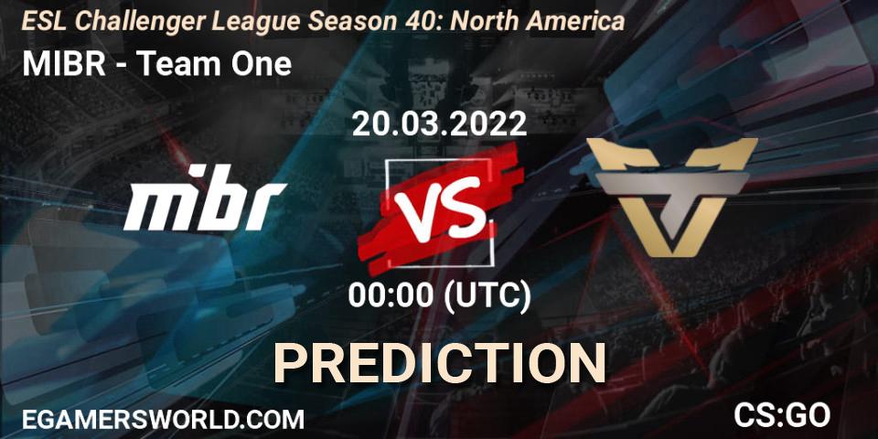 MIBR - Team One: ennuste. 19.03.22, CS2 (CS:GO), ESL Challenger League Season 40: North America