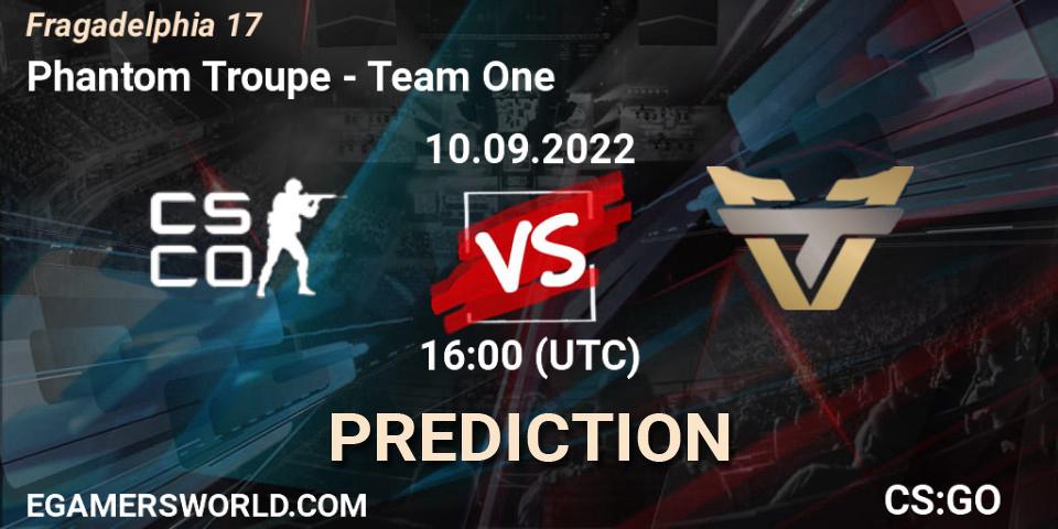 Phantom Troupe - Team One: ennuste. 10.09.2022 at 16:00, Counter-Strike (CS2), Fragadelphia 17