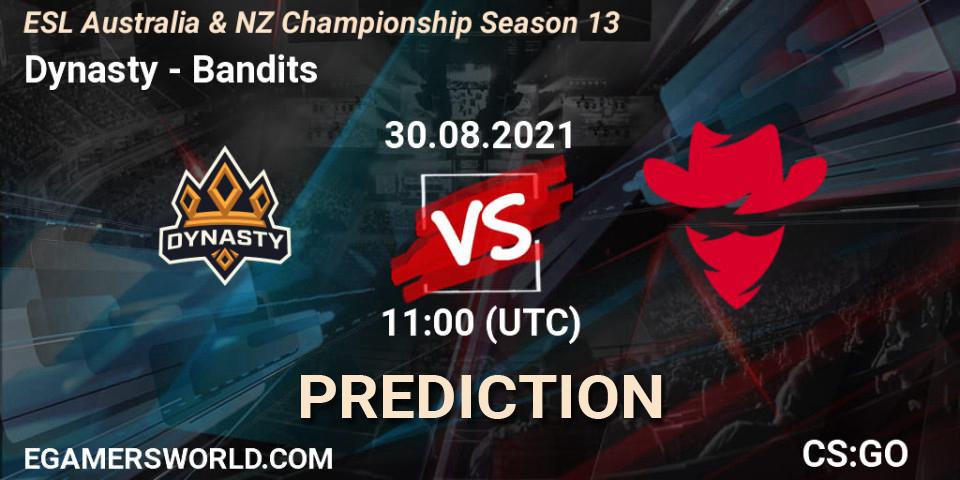 Dynasty - Bandits: ennuste. 30.08.2021 at 11:35, Counter-Strike (CS2), ESL Australia & NZ Championship Season 13