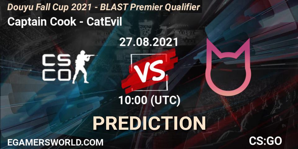 Captain Cook - CatEvil: ennuste. 27.08.2021 at 10:20, Counter-Strike (CS2), Douyu Fall Cup 2021 - BLAST Premier Qualifier