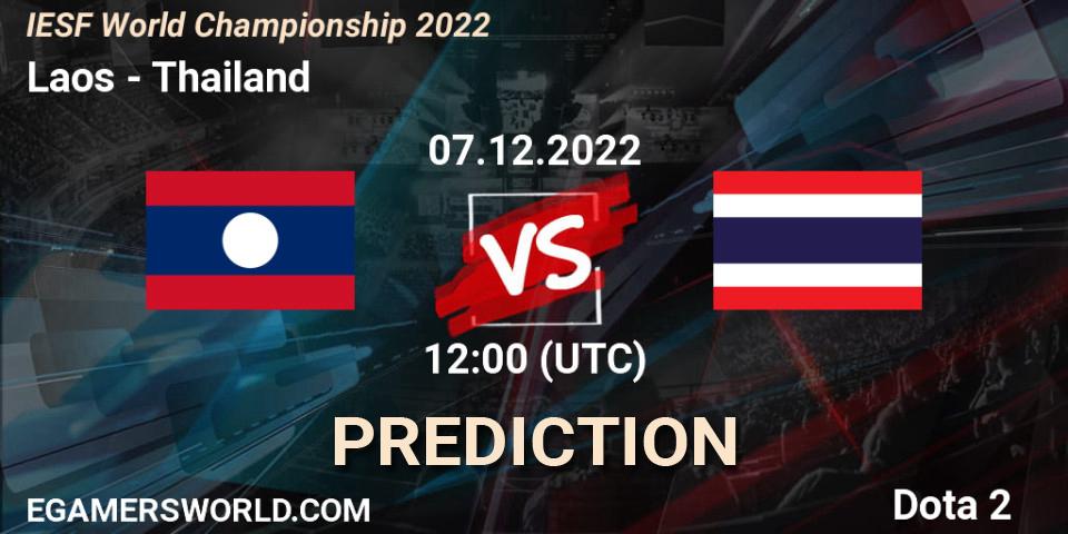 Laos - Thailand: ennuste. 07.12.2022 at 10:43, Dota 2, IESF World Championship 2022 