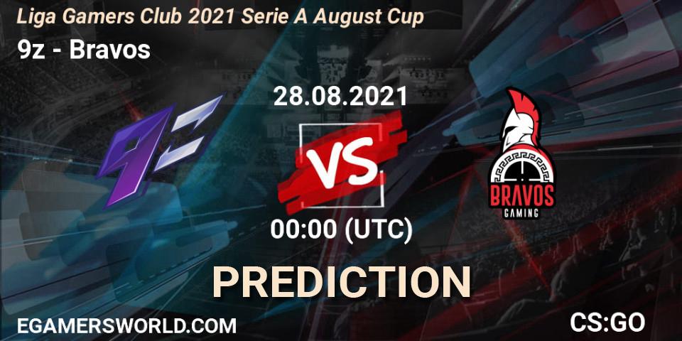 9z - Bravos: ennuste. 28.08.2021 at 00:00, Counter-Strike (CS2), Liga Gamers Club 2021 Serie A August Cup