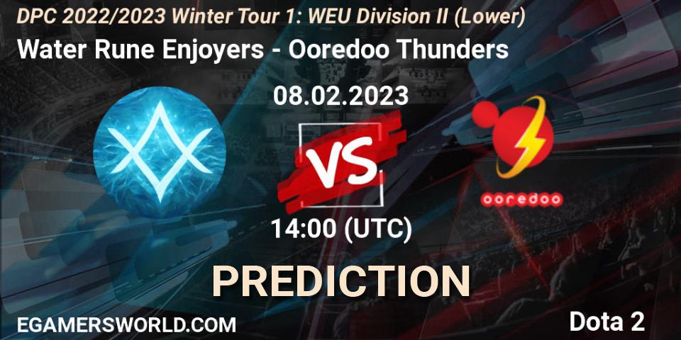 Water Rune Enjoyers - Ooredoo Thunders: ennuste. 08.02.23, Dota 2, DPC 2022/2023 Winter Tour 1: WEU Division II (Lower)