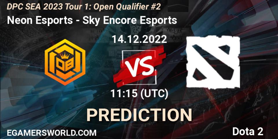 Neon Esports - Sky Encore Esports: ennuste. 14.12.2022 at 11:18, Dota 2, DPC SEA 2023 Tour 1: Open Qualifier #2