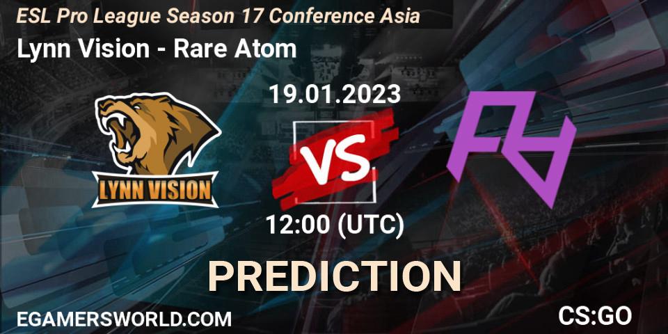 Lynn Vision - Rare Atom: ennuste. 19.01.23, CS2 (CS:GO), ESL Pro League Season 17 Conference Asia