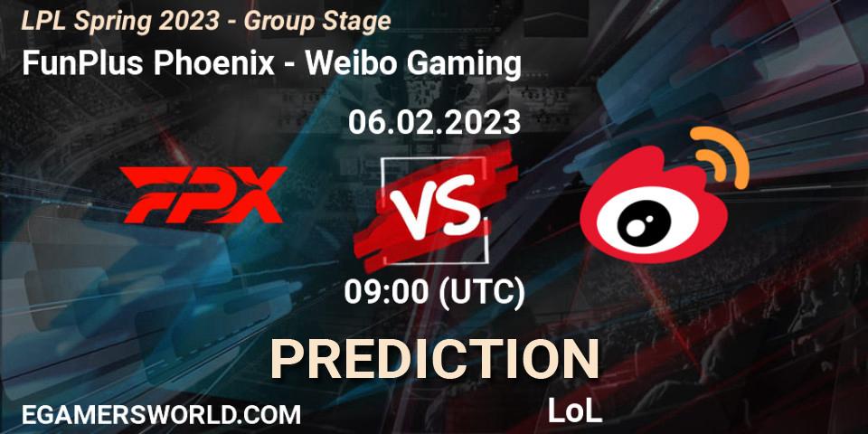 FunPlus Phoenix - Weibo Gaming: ennuste. 06.02.23, LoL, LPL Spring 2023 - Group Stage