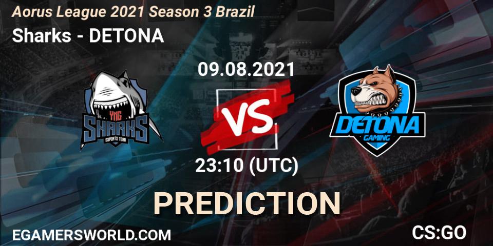 Sharks - DETONA: ennuste. 09.08.2021 at 23:10, Counter-Strike (CS2), Aorus League 2021 Season 3 Brazil