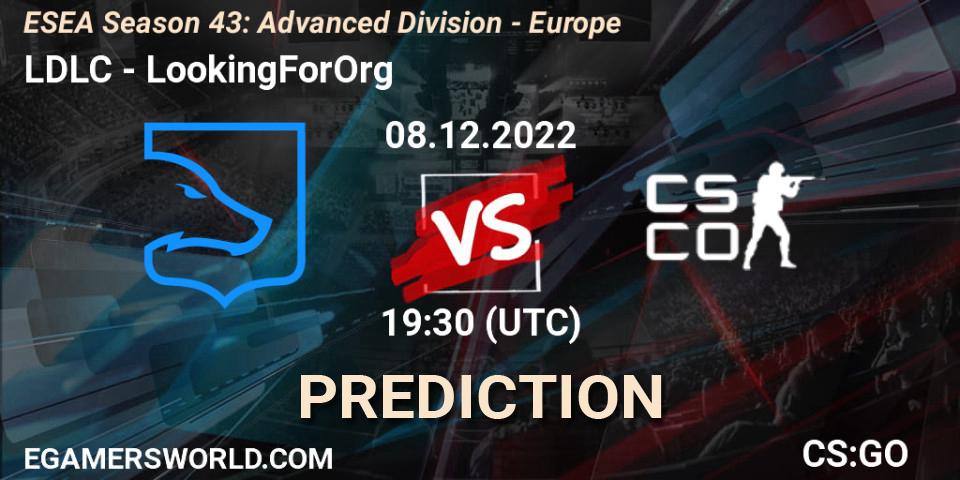 LDLC - LookingForOrg: ennuste. 08.12.22, CS2 (CS:GO), ESEA Season 43: Advanced Division - Europe