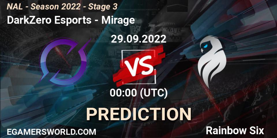 DarkZero Esports - Mirage: ennuste. 29.09.2022 at 00:00, Rainbow Six, NAL - Season 2022 - Stage 3