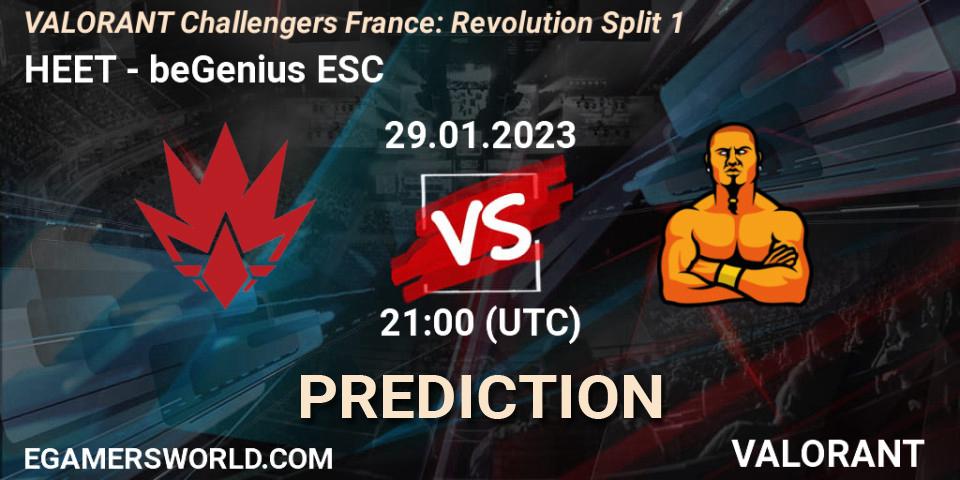 HEET - beGenius ESC: ennuste. 29.01.23, VALORANT, VALORANT Challengers 2023 France: Revolution Split 1