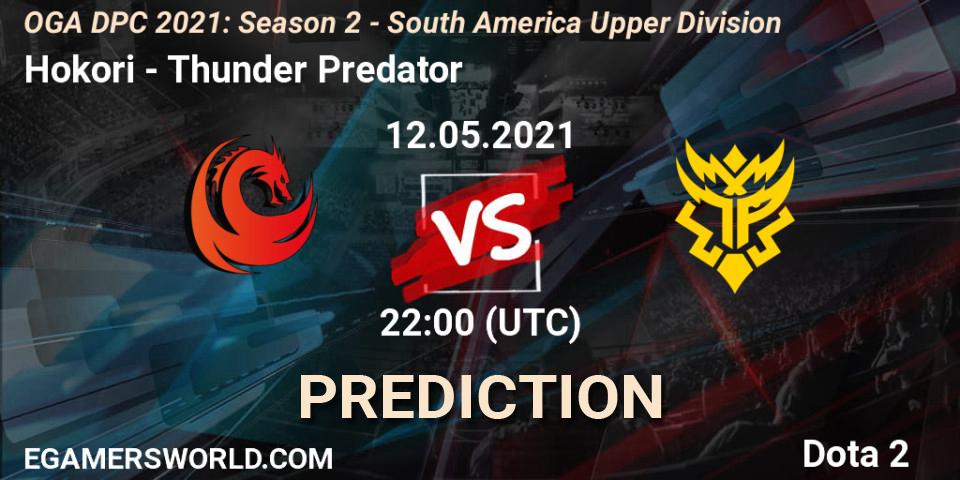 Hokori - Thunder Predator: ennuste. 12.05.2021 at 22:00, Dota 2, OGA DPC 2021: Season 2 - South America Upper Division