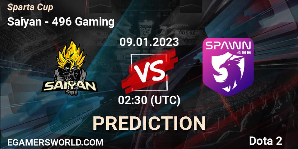 Saiyan - 496 Gaming: ennuste. 12.01.2023 at 08:30, Dota 2, Sparta Cup