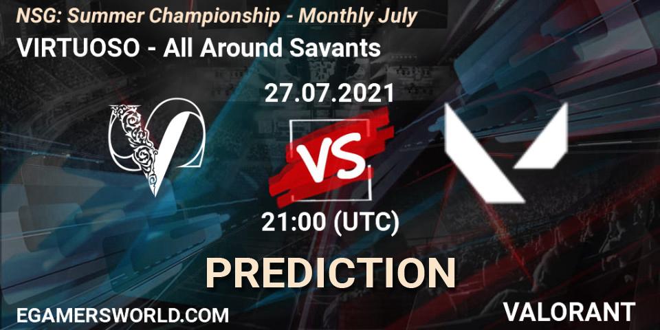 VIRTUOSO - All Around Savants: ennuste. 27.07.2021 at 21:00, VALORANT, NSG: Summer Championship - Monthly July